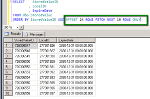 Using OFFSET FETCH 